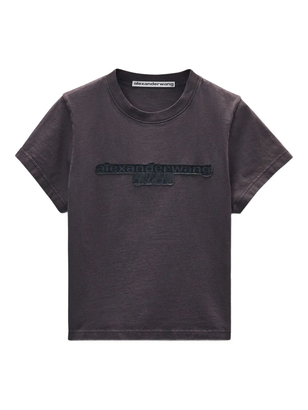 REVERSE EMBROIDERY LOGO WASHED JERSEY T-SHIRT