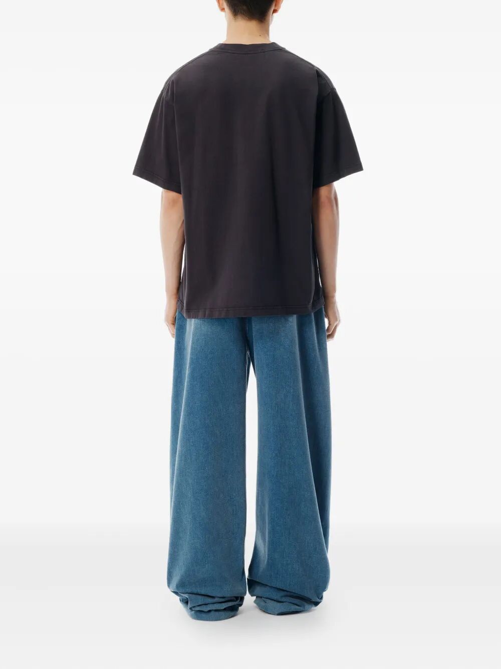 WASHED JERSEY OVERSIZED UNISEX T-SHIRT WTH LOGO PATCH