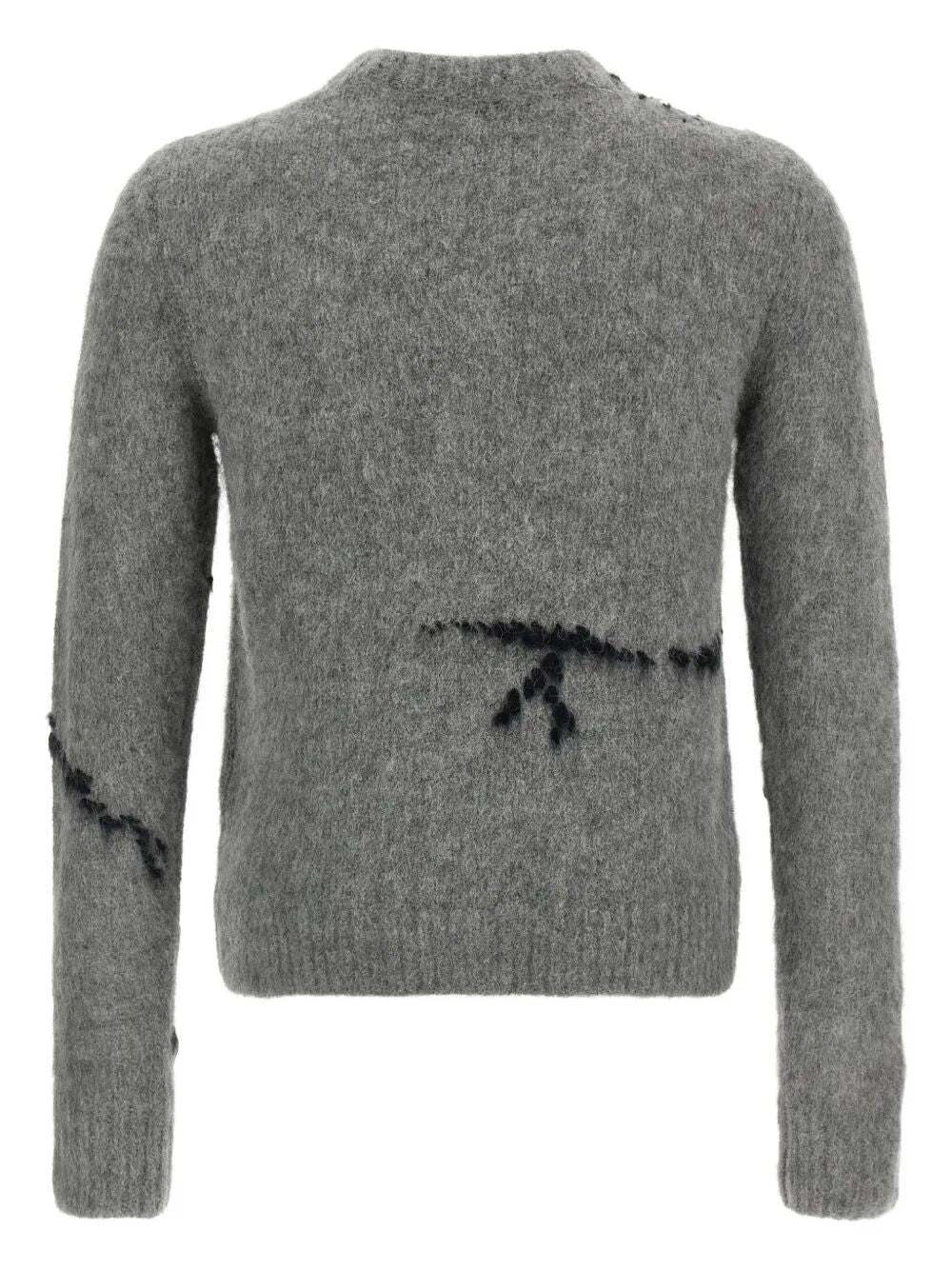 MOUCHE EMBROIDERED CROPPED WOOL SWEATER