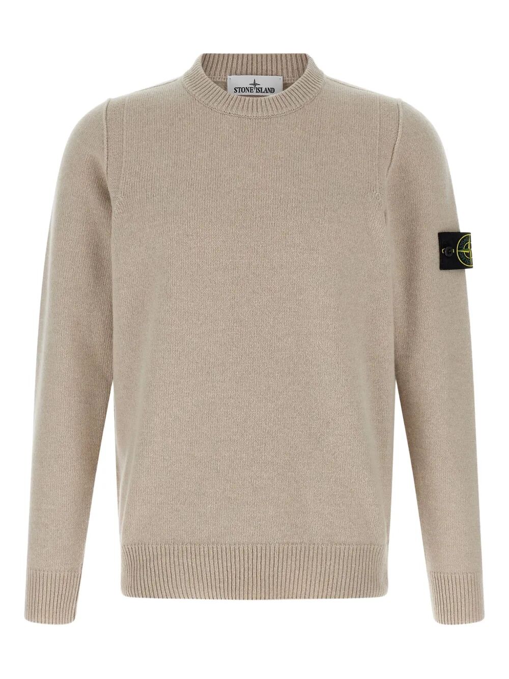 CREW NECK WOOL SWEATER WITH REVERSE STITCH DETAILS
