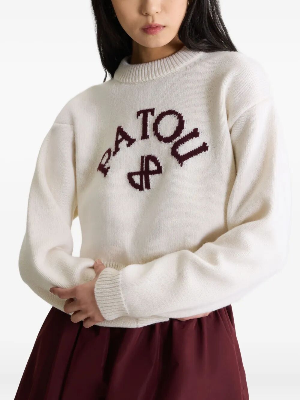 LOGO AND JP MONOGRAM INTARSIA WOOL AND CASHMERE JUMPER