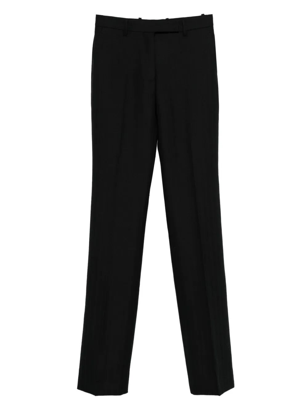 SHARP HERRINGBONE TAILORED STRAIGHT LEG TROUSERS