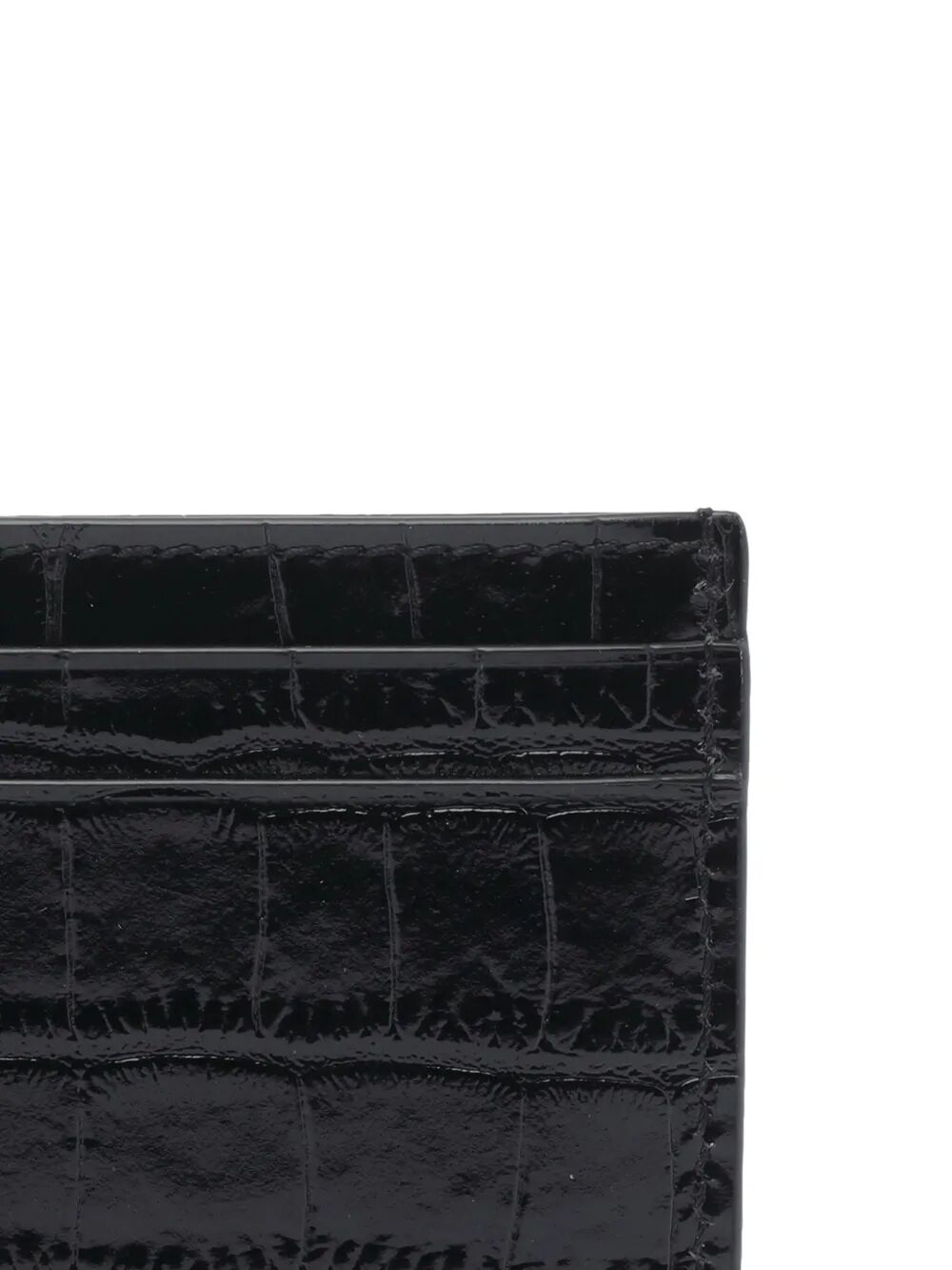 CROCODILE-PRINT LEATHER CARD HOLDER