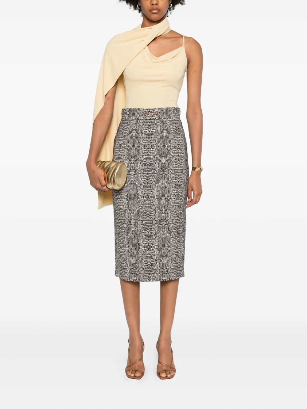 PYTHON PRINT VISCOSE PENCIL SKIRT