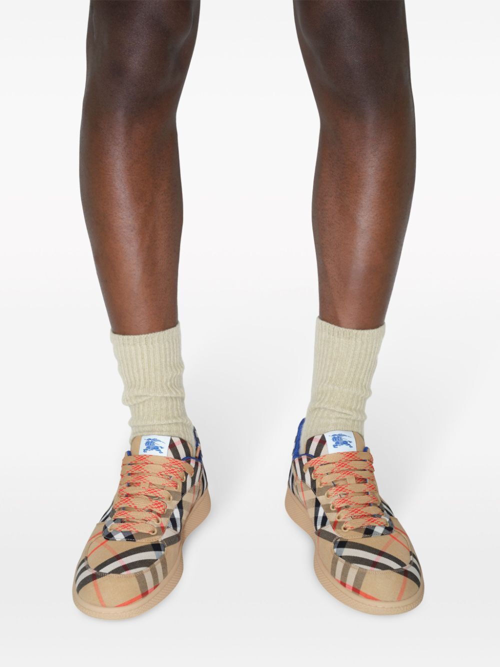 COTTON-BLEND CHECK TERRACE SNEAKERS