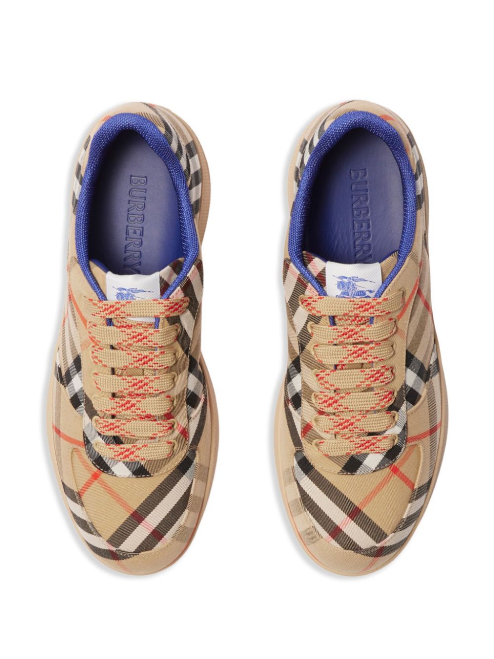 COTTON-BLEND CHECK TERRACE SNEAKERS