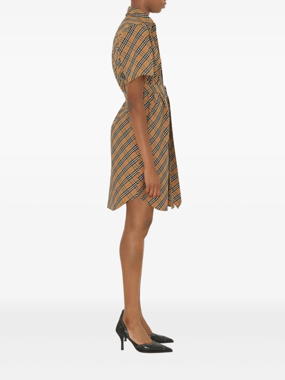 CHECK COTTON SHIRT DRESS