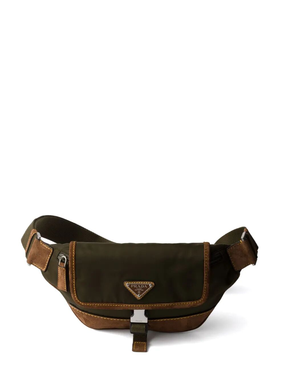 RE-NYLON AND SUEDE BELT BAG