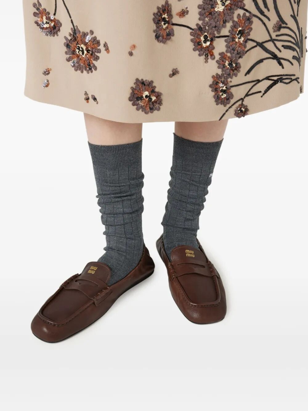 RUCHES NAPPA LEATHER LOAFERS
