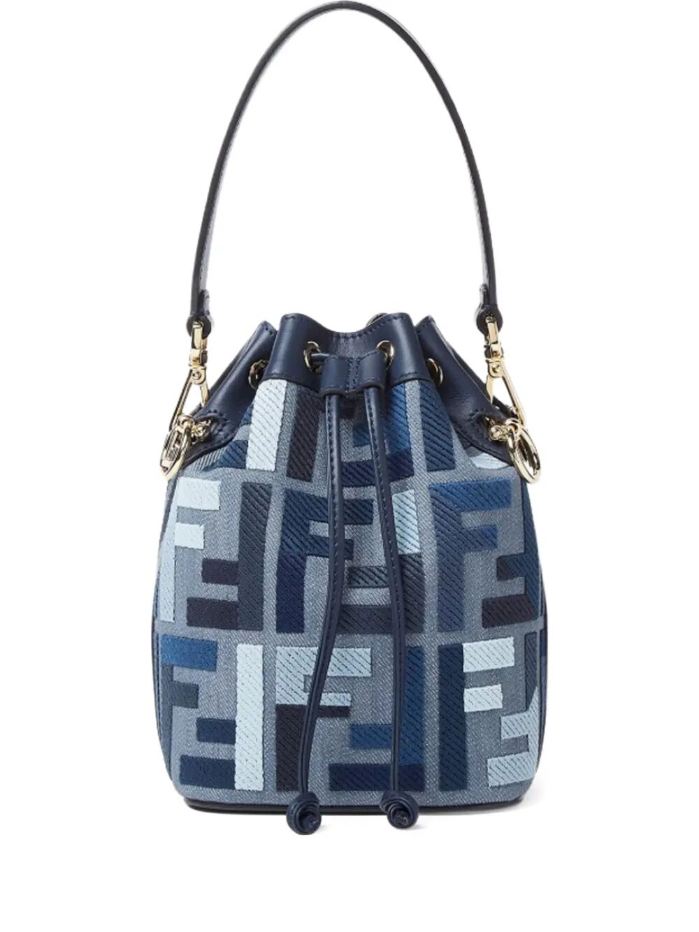 FF EMBROIDERY MON TRESOR CANVAS BUCKET BAG