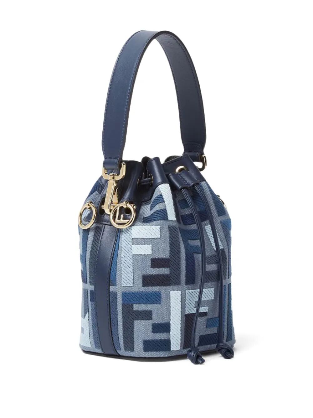 FF EMBROIDERY MON TRESOR CANVAS BUCKET BAG