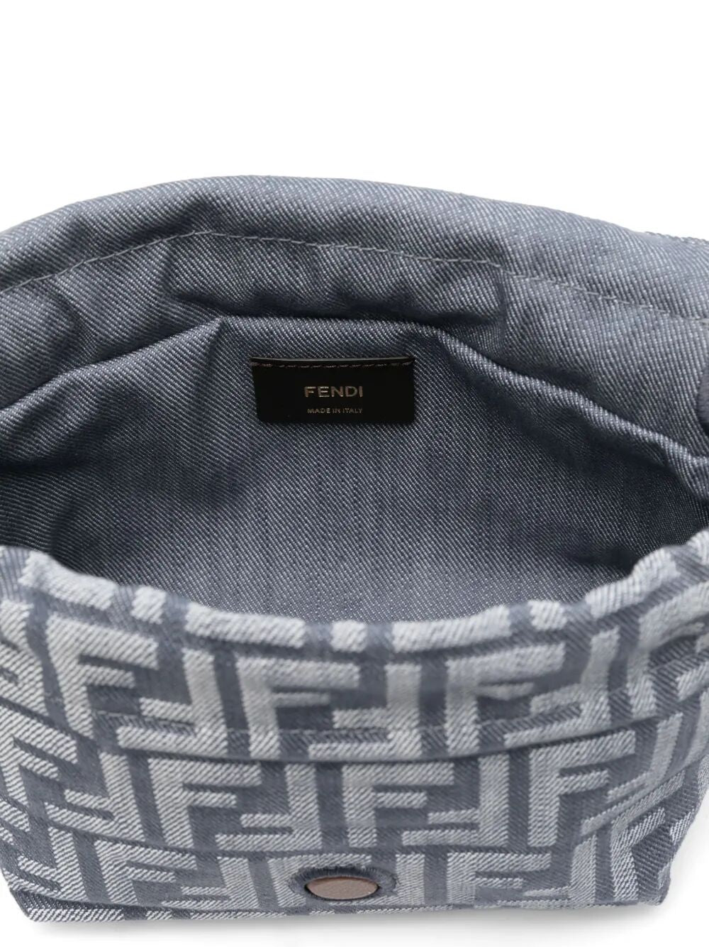DENIM-EFFECT FF JACQUARD MAMMA BAGUETTE SMALL BAG