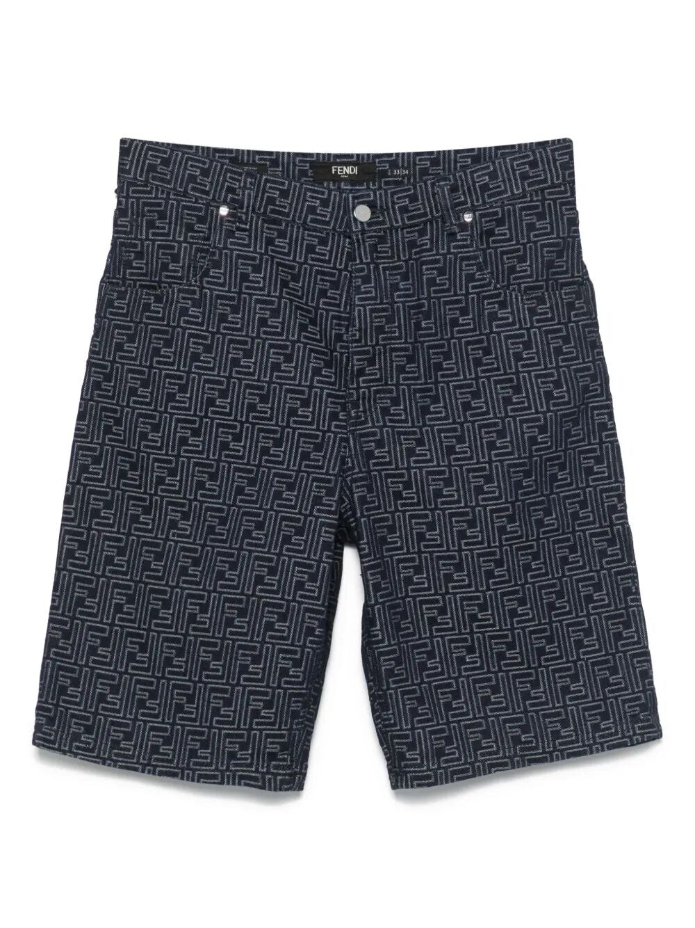 FF JACQUARD DENIM SHORTS