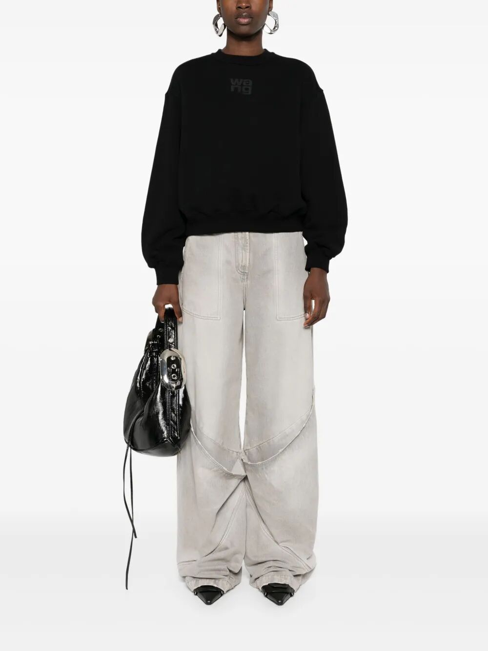 ESSENTIAL TERRY CREW NECK COTTON SWEATSHIRT