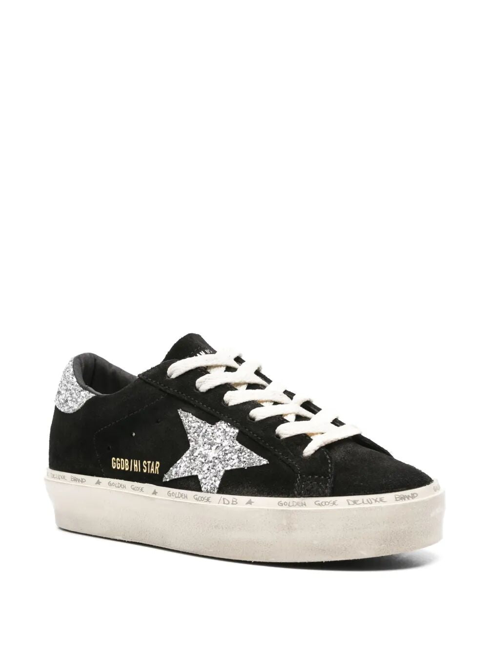HI STAR SUEDE SNEAKERS WITH GLITTERED STAR AND HEEL TAB