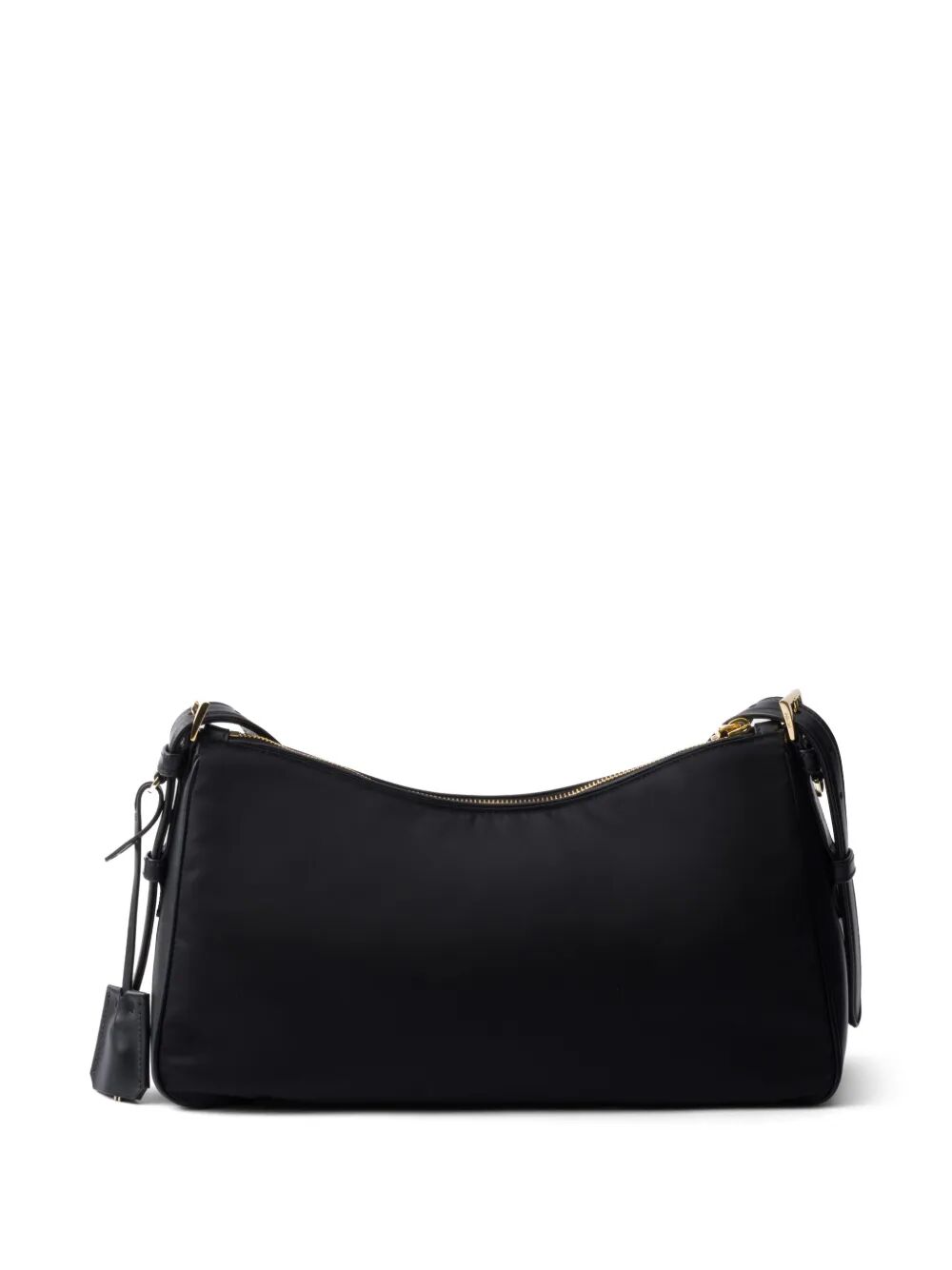 AIMÉE LARGE RE-NYLON AND LEATHER SHOULDER BAG WITH PADLOCK