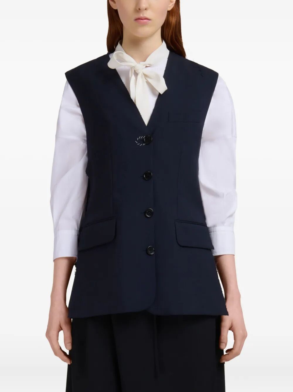 WOOL WAISTCOAT WITH SIDE SLITS