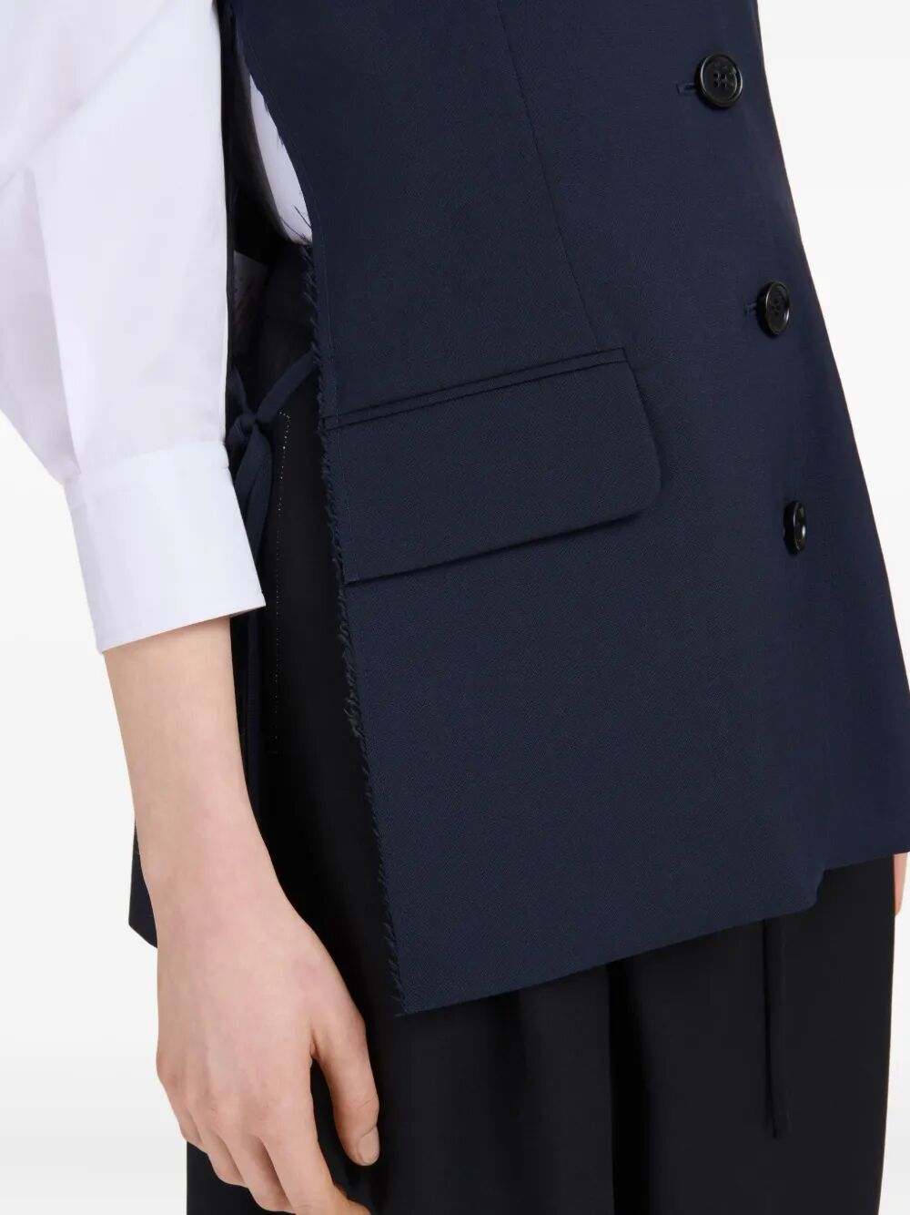 WOOL WAISTCOAT WITH SIDE SLITS