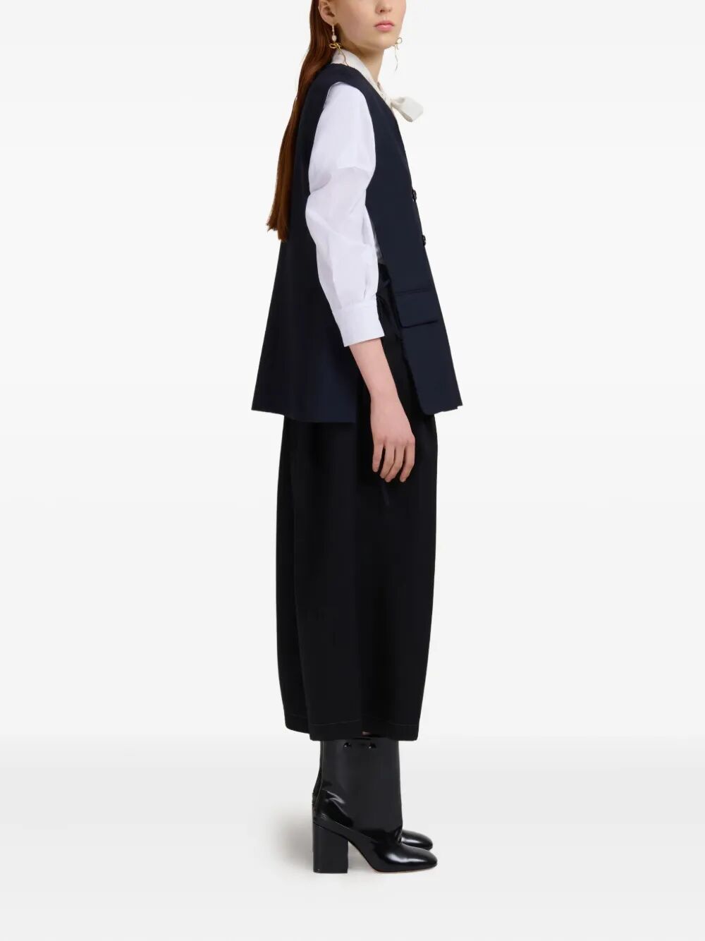WOOL WAISTCOAT WITH SIDE SLITS