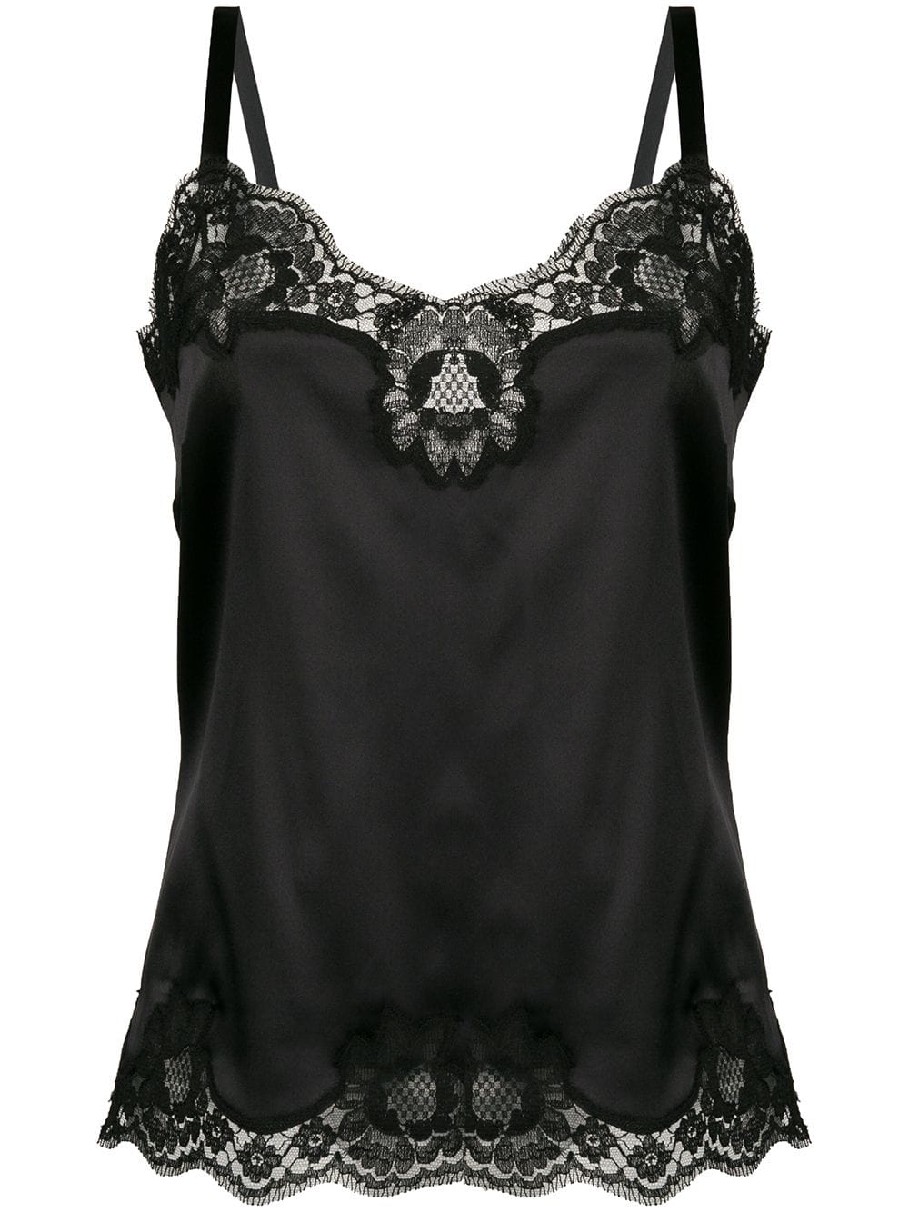 LACE-DETAIL SATIN CAMISOLE TOP