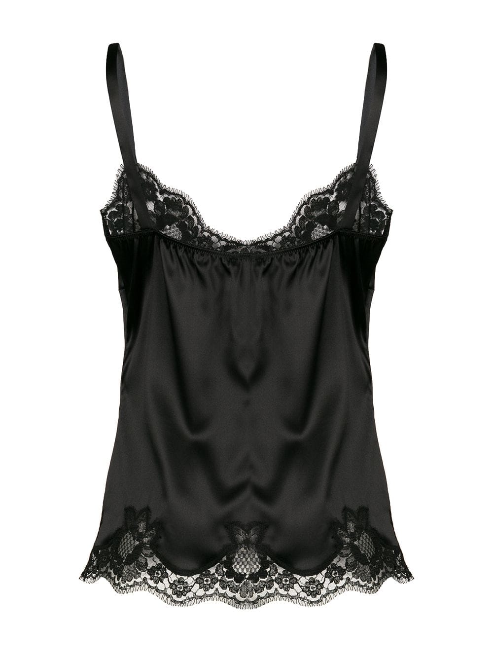 LACE-DETAIL SATIN CAMISOLE TOP