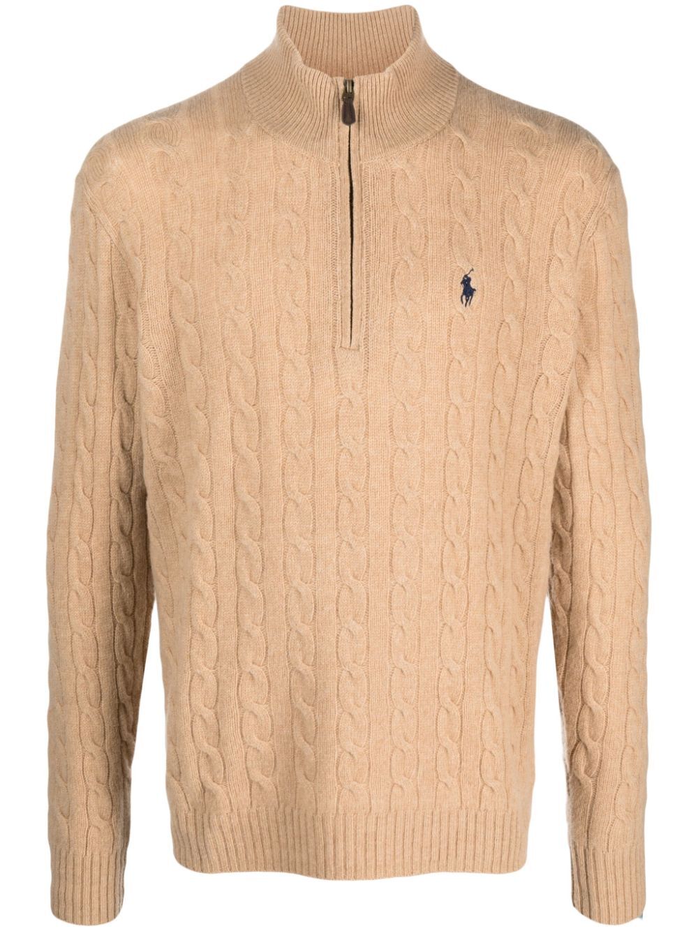 CABLE-KNIT HALF-ZIP SWEATER