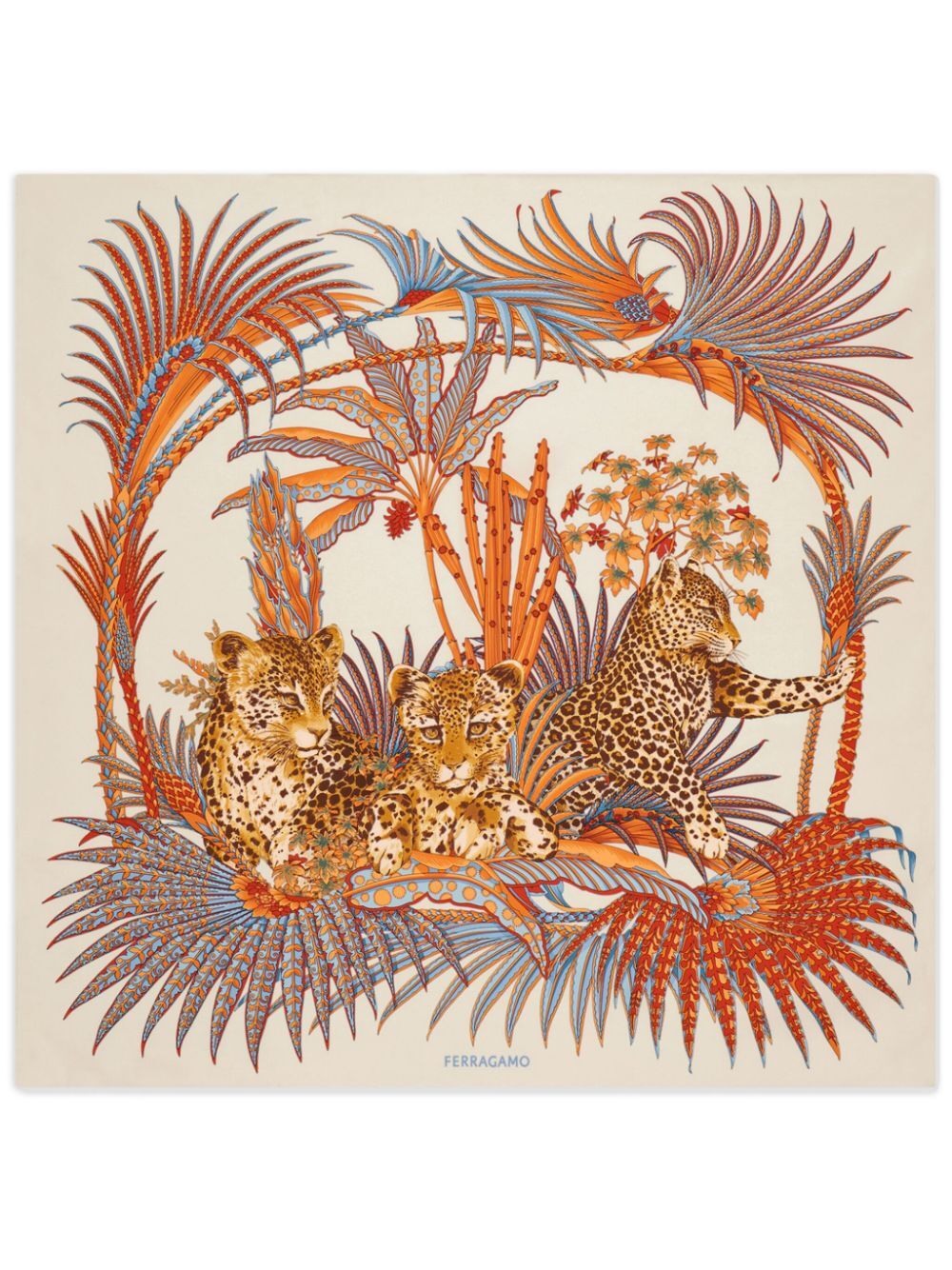 LEOPARD PRINT SILK FOULARD