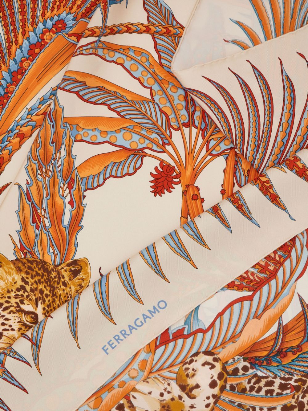 LEOPARD PRINT SILK FOULARD