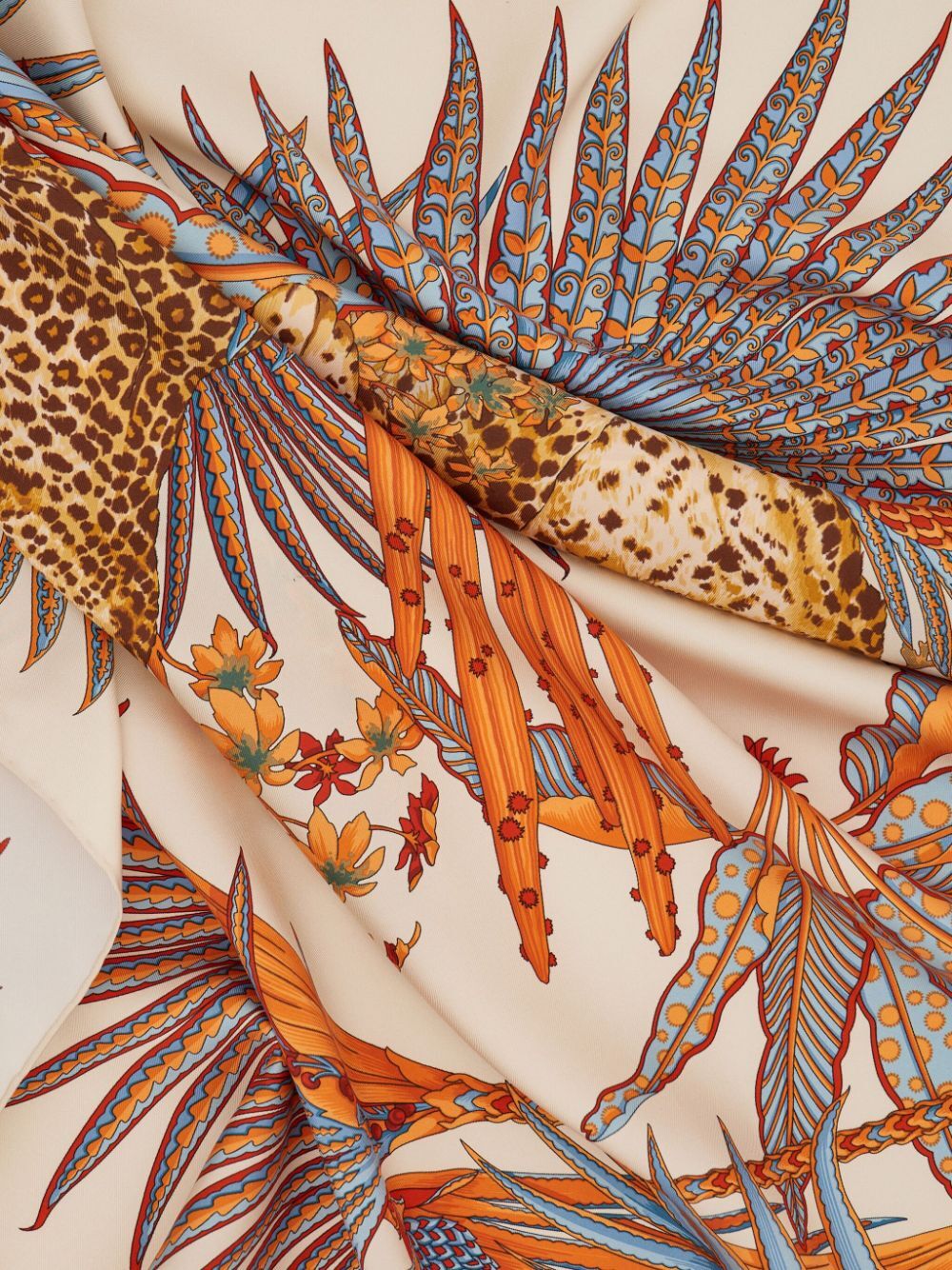 LEOPARD PRINT SILK FOULARD
