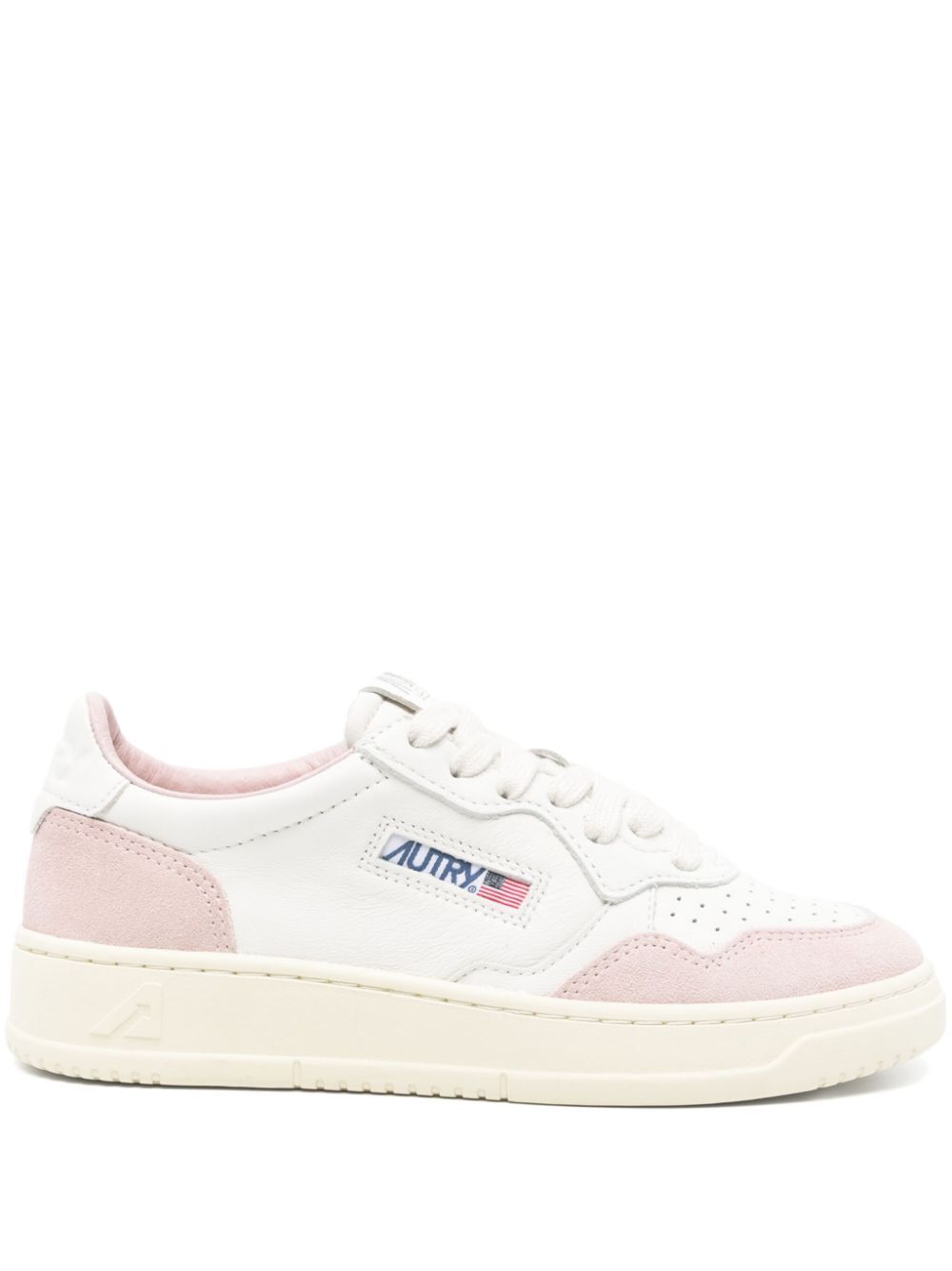 MEDALIST LOW SNEAKERS IN WHITE AND POWDER LEATHER AND SUEDE