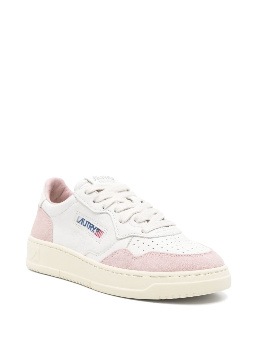 MEDALIST LOW SNEAKERS IN WHITE AND POWDER LEATHER AND SUEDE