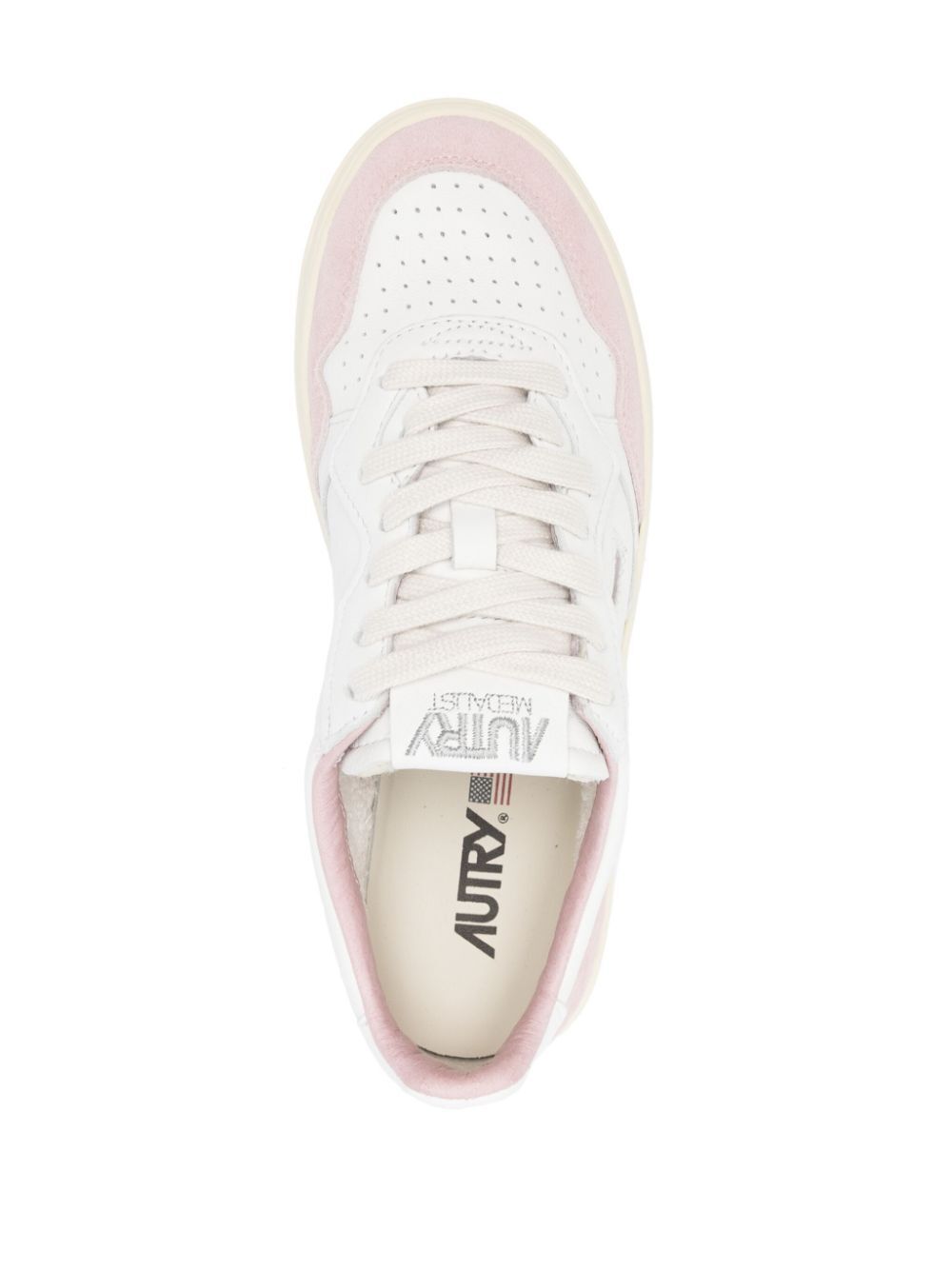 MEDALIST LOW SNEAKERS IN WHITE AND POWDER LEATHER AND SUEDE