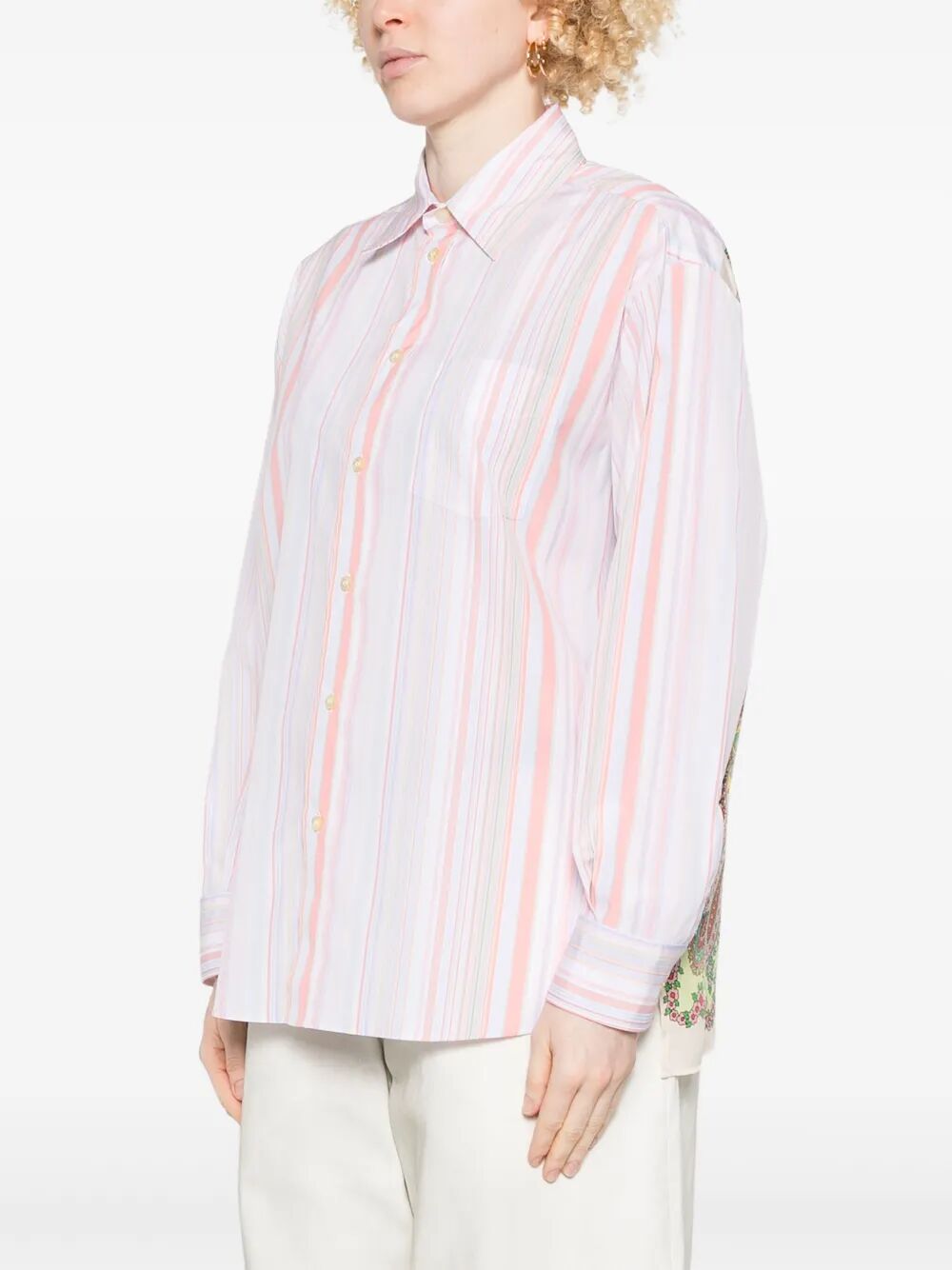 COTTON AND SILK STRIPED SHIRT