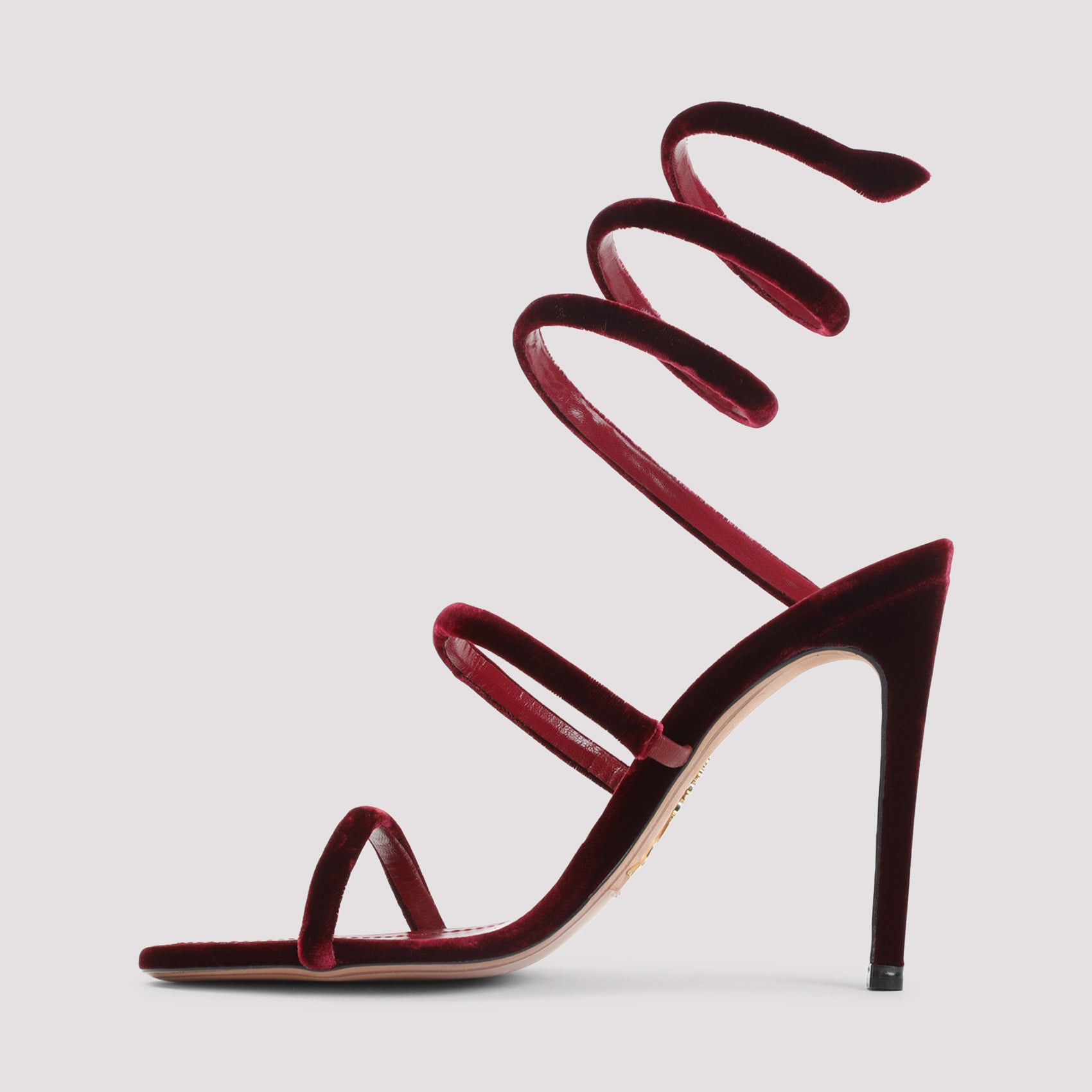 René Caovilla Velvet Snake Sandals