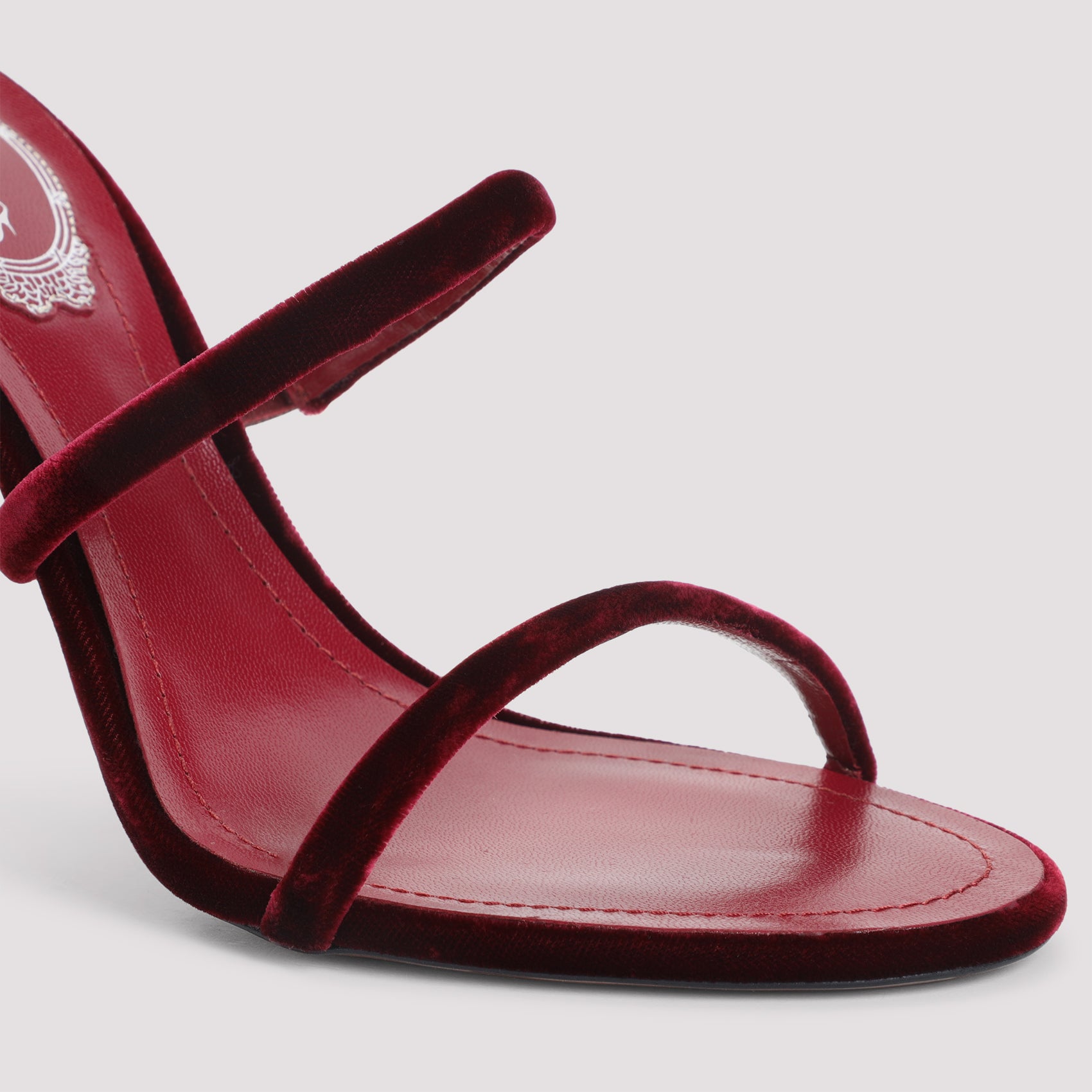 René Caovilla Velvet Snake Sandals