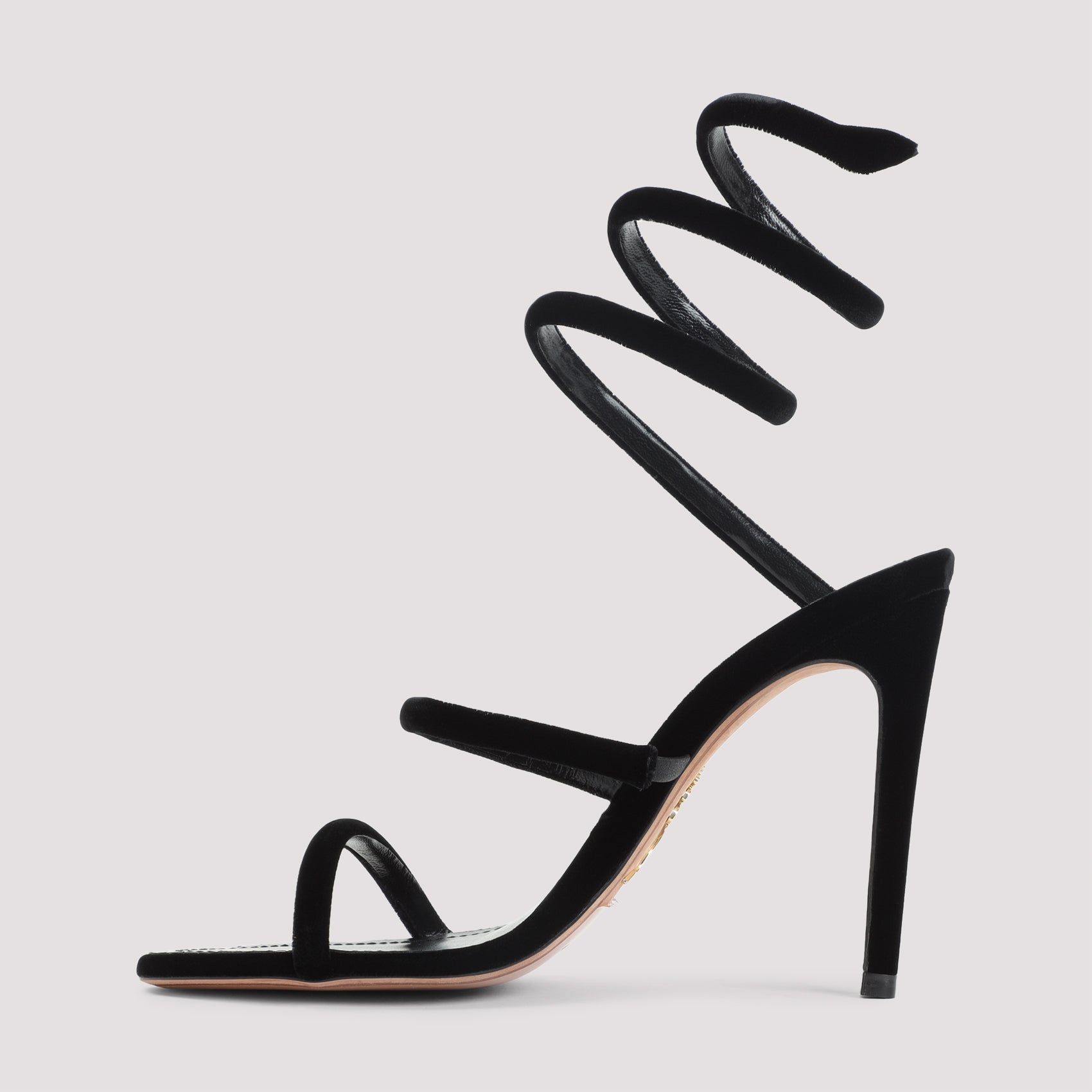 René Caovilla Velvet Snake Sandals
