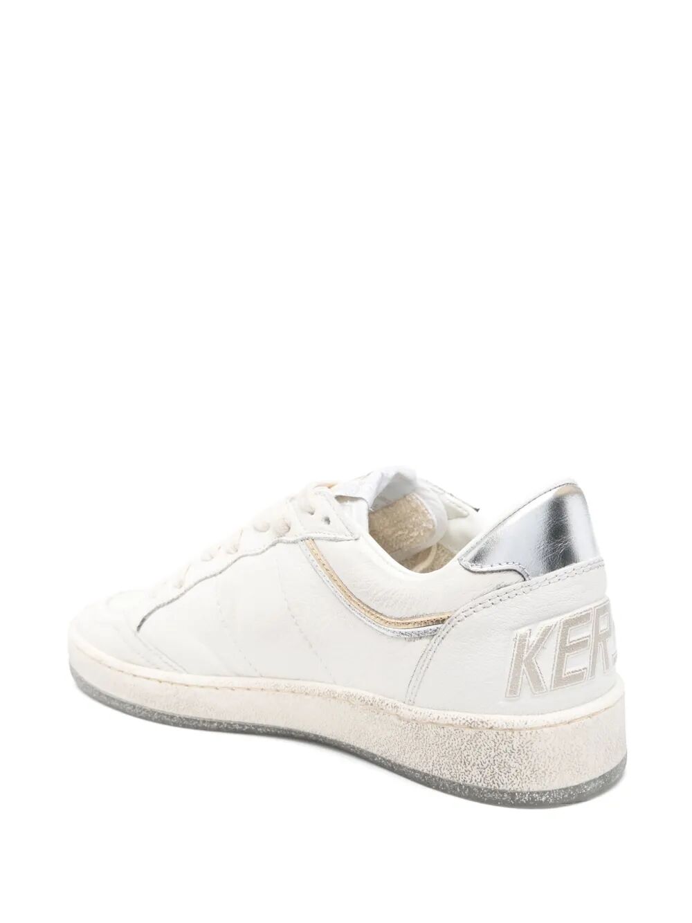 BALL STAR SNEAKERS IN VINTAGE EFFECT LEATHER WITH SILVER STAR AND HEEL TAB