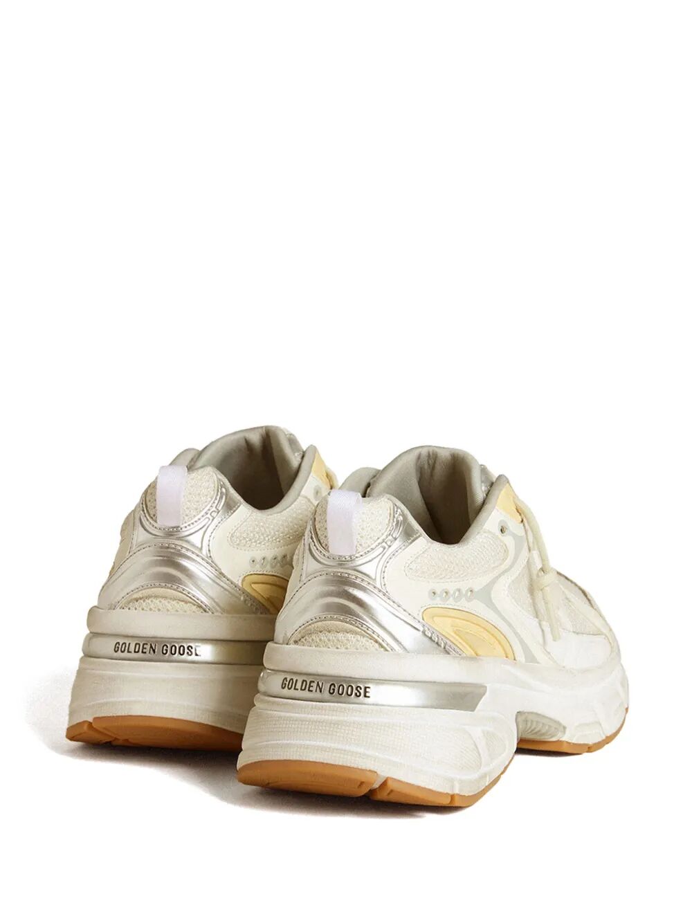LIGHTSTAR SNEAKERS IN WHITE LEATHER AND MESH WITH WORN-WHITE STAR