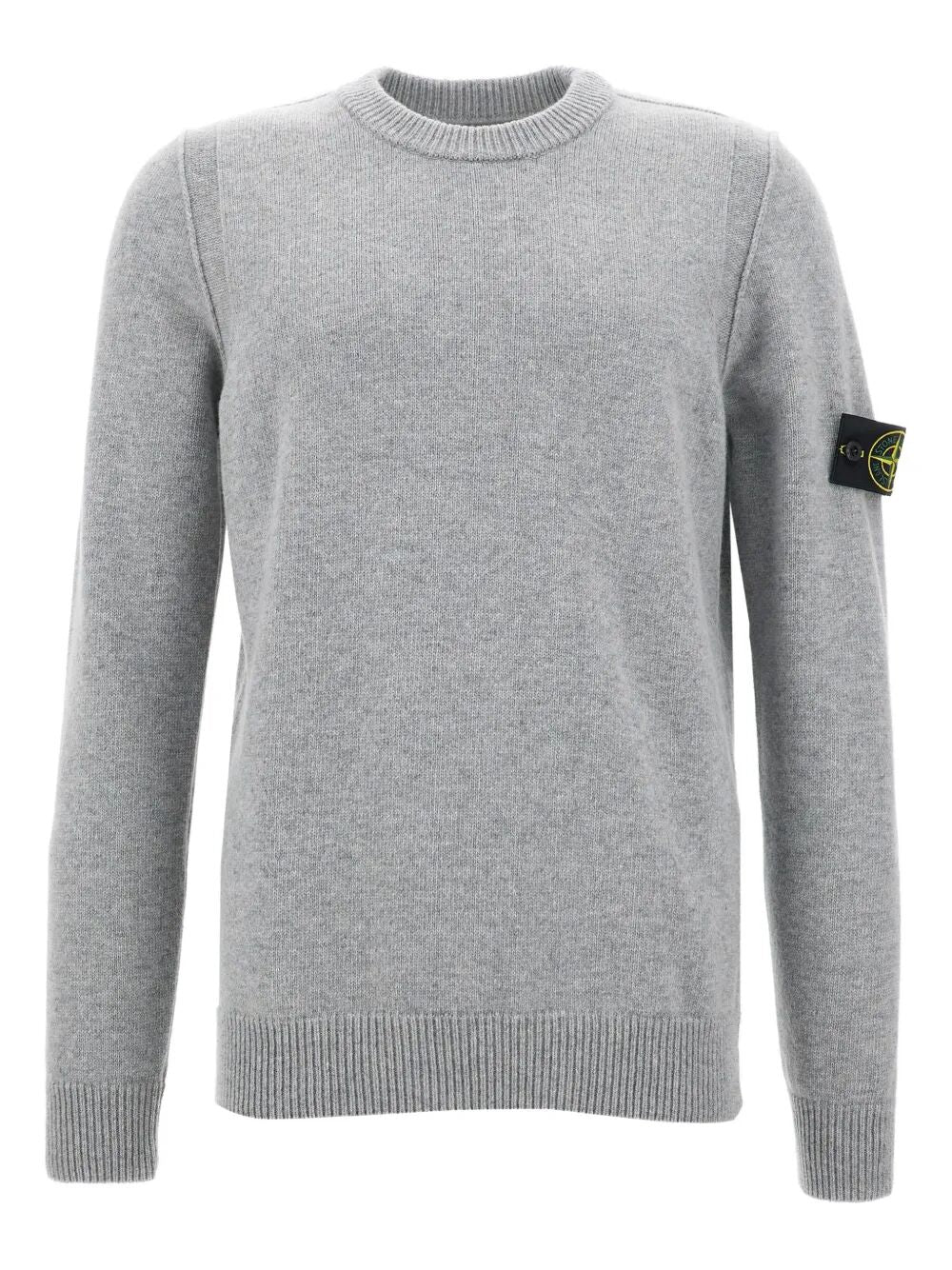 CREW NECK WOOL SWEATER WITH REVERSE STITCH DETAILS