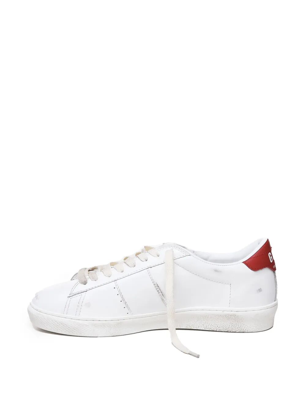 MATCHSTAR SNEAKERS IN GLOSSY LEATHER WITH GLOSSY RED LEATHER HEEL TAB