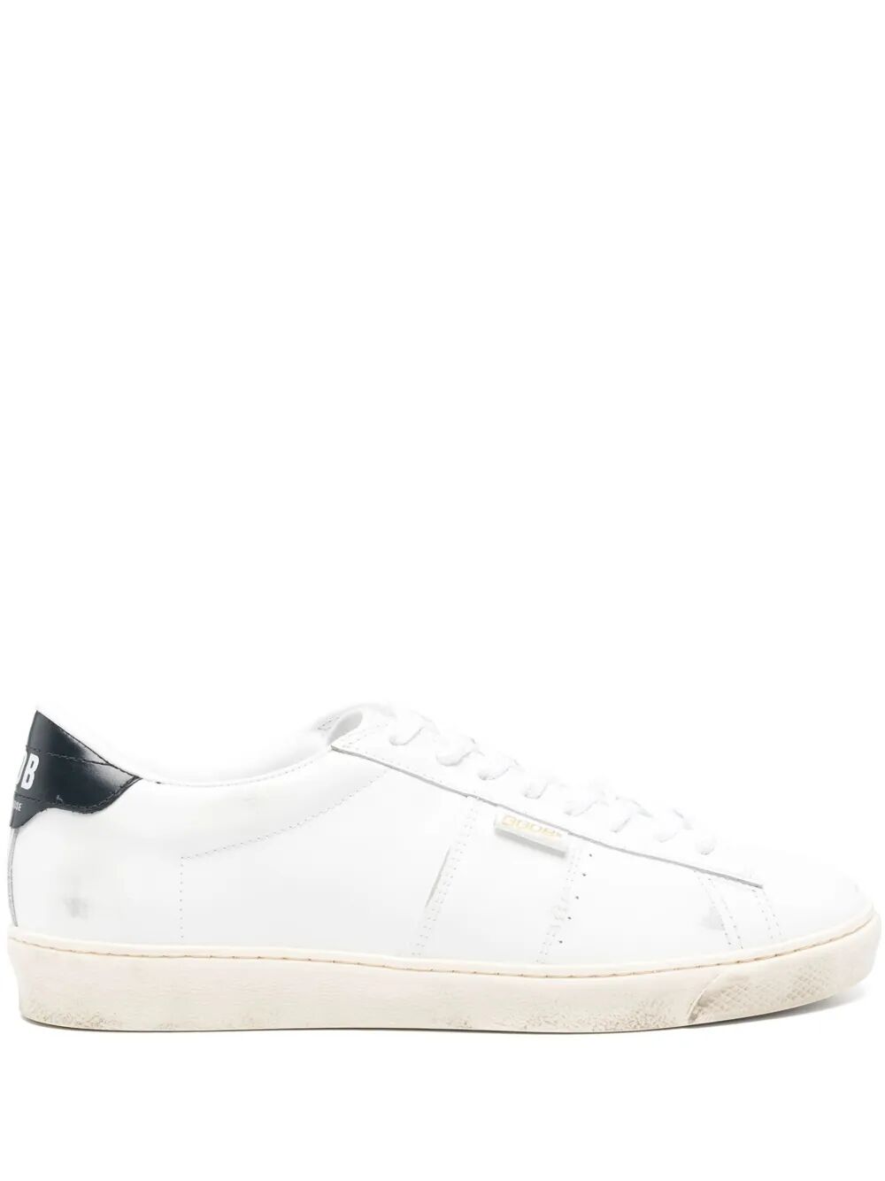 MATCHSTAR SNEAKERS IN LEATHER WITH DARK BLUE LEATHER HEEL TAB