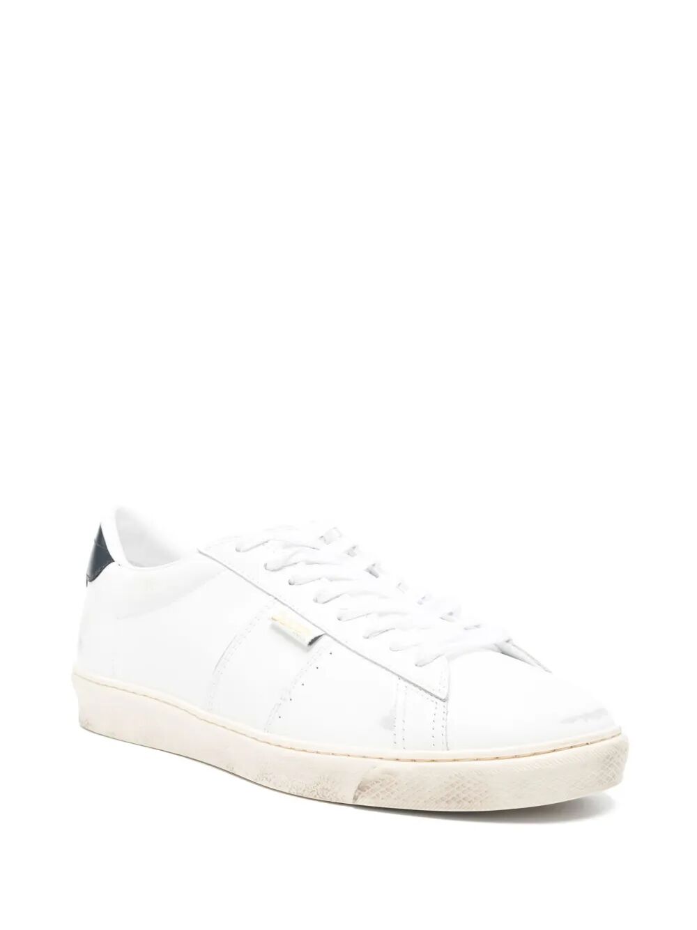 MATCHSTAR SNEAKERS IN LEATHER WITH DARK BLUE LEATHER HEEL TAB