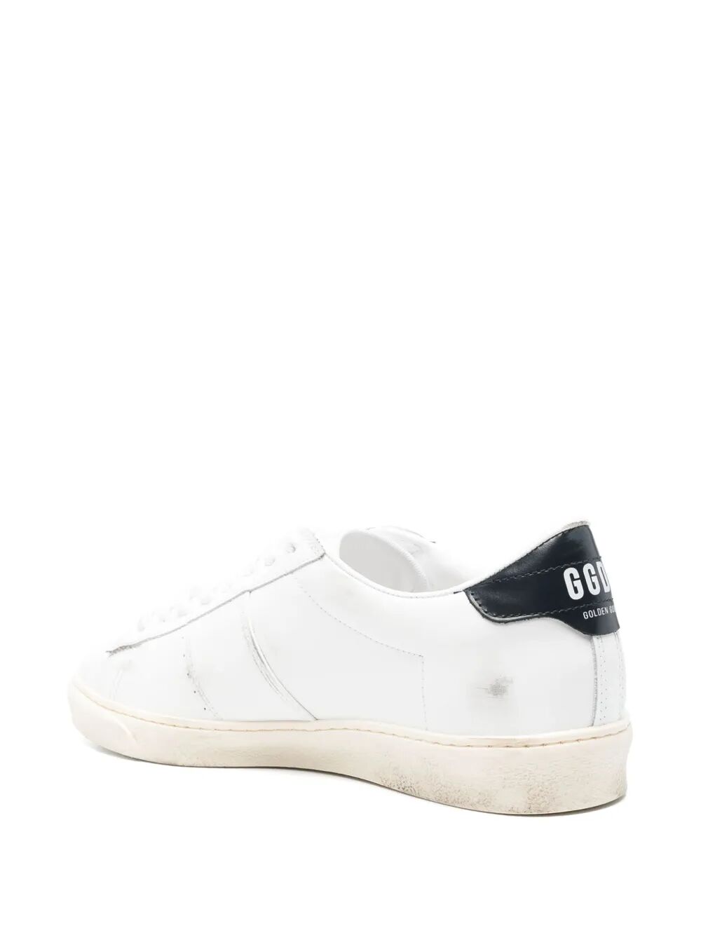 MATCHSTAR SNEAKERS IN LEATHER WITH DARK BLUE LEATHER HEEL TAB