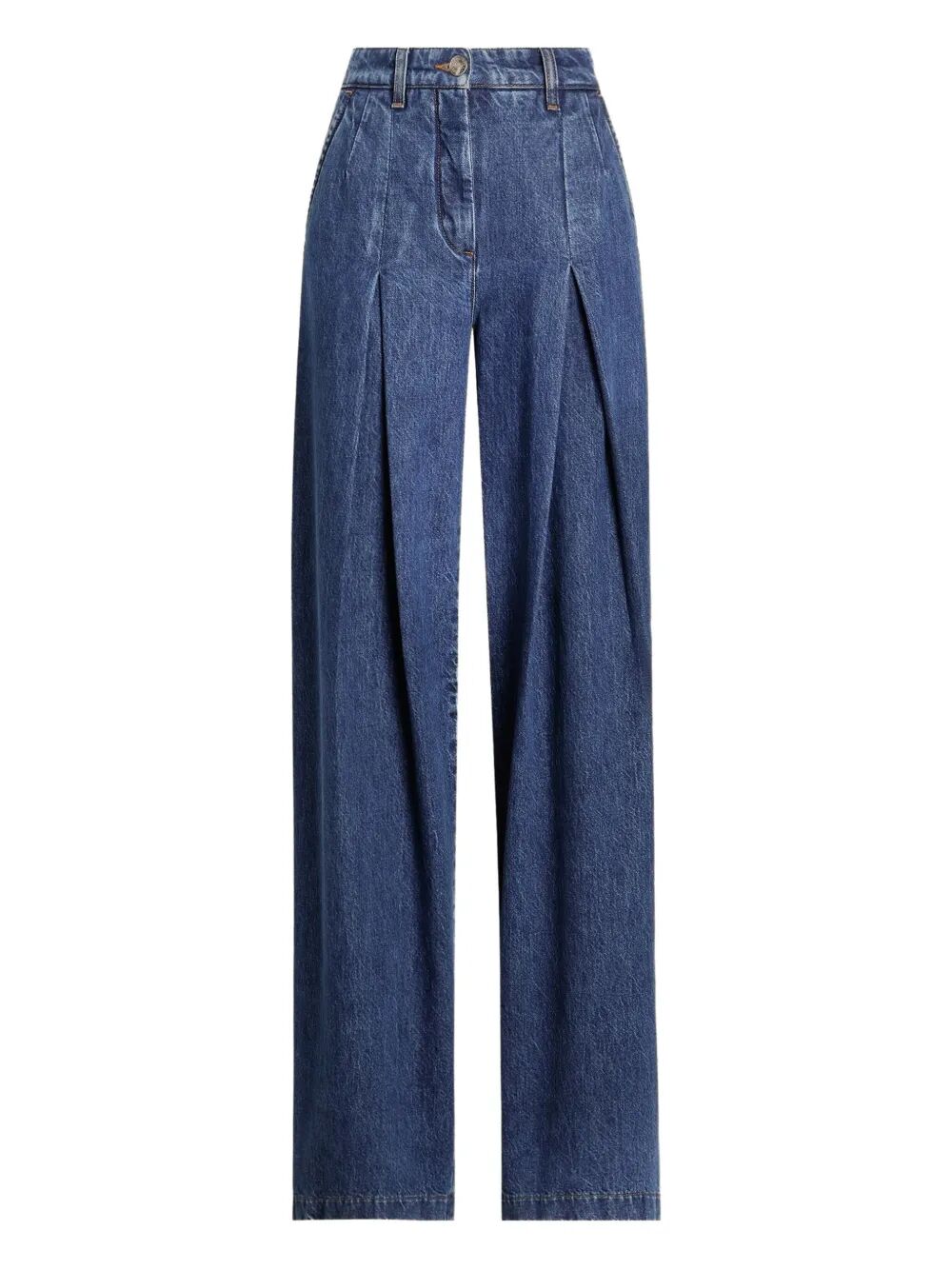 FIVE POCKET PLEATED JEANS