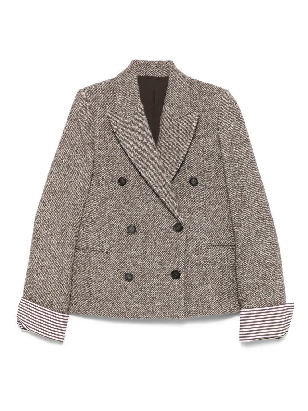 DOUBLE-BREASTED WOOL SHORT COAT