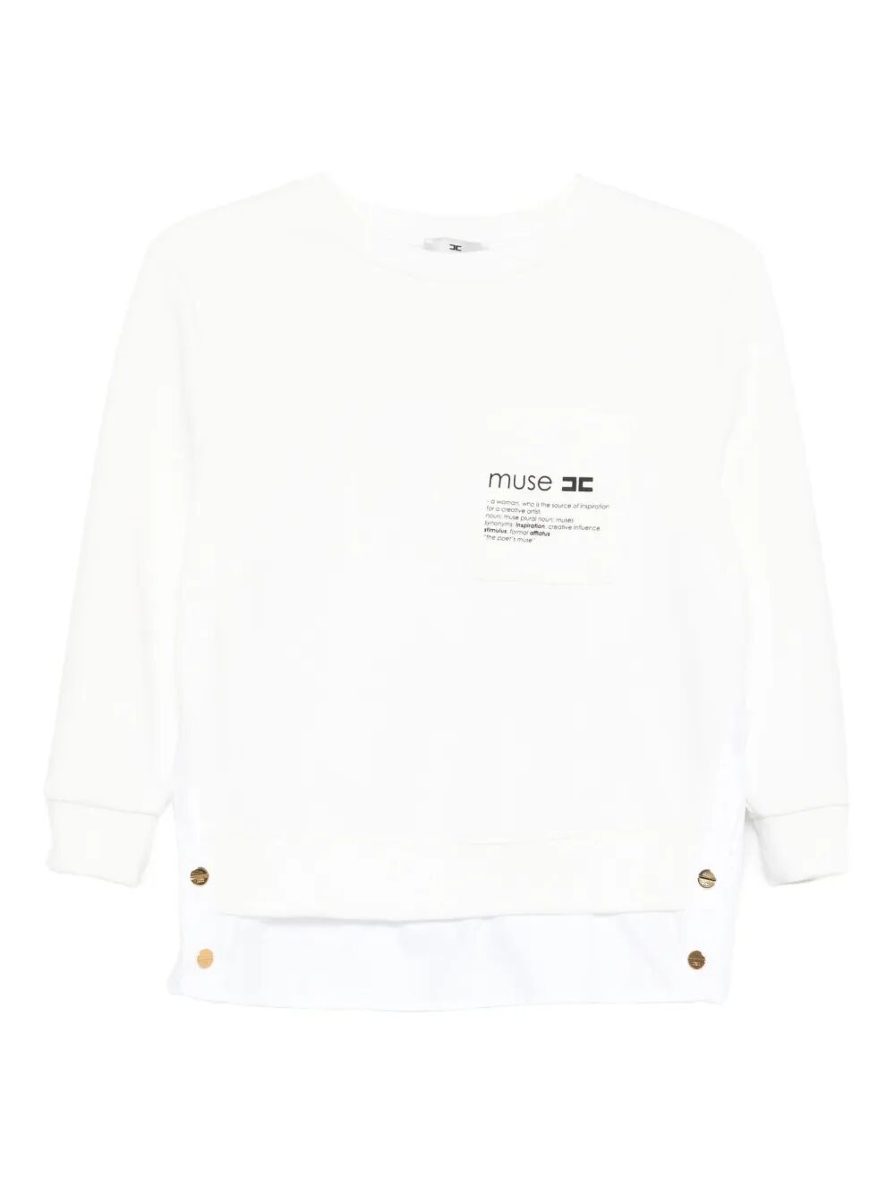 FLEECE TOP WITH DETAILS IN POPLIN FABRIC