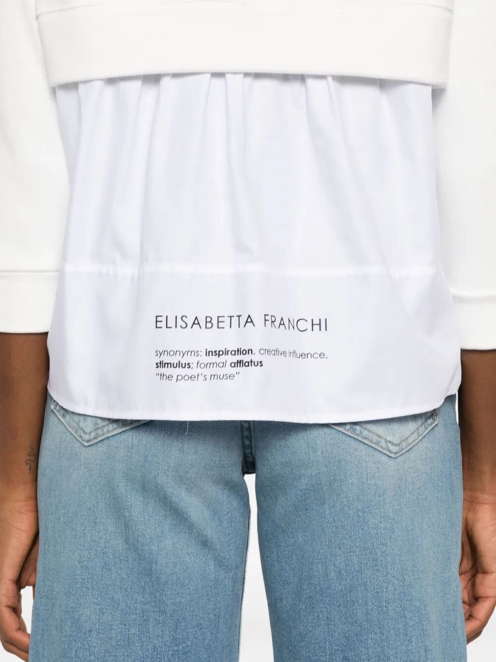 FLEECE TOP WITH DETAILS IN POPLIN FABRIC