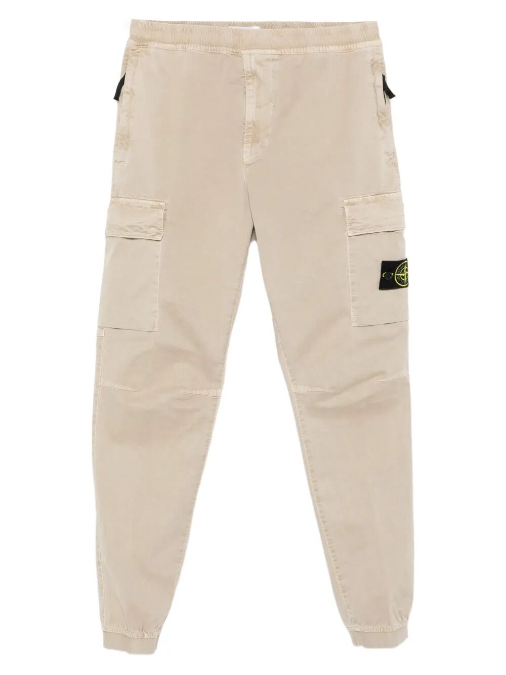 TAPERED FIT COTTON CARGO PANTS WITH ELASTICATED WAISTBAND