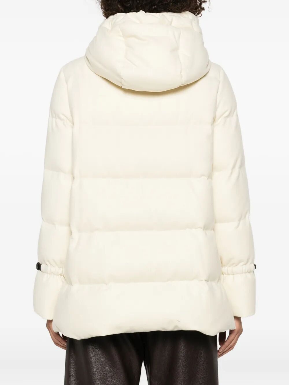 HOODED MEDIUM-LENGTH WOOL DOWN JACKET WITH ZIP