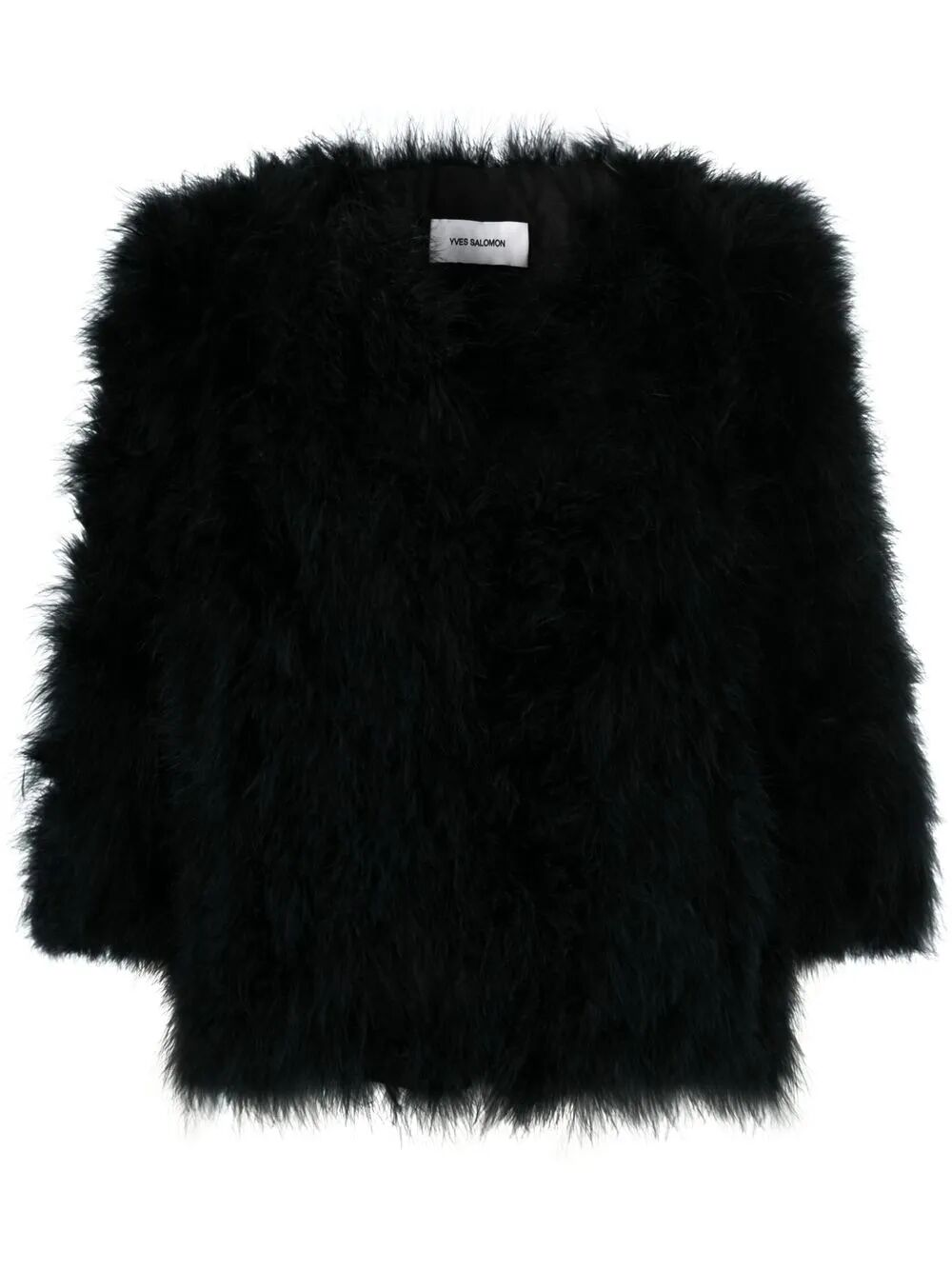3/4 SLEEVES SHORT FEATHER JACKET